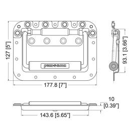 Large Zinc Shallow Recessed Handle with Extended Grip