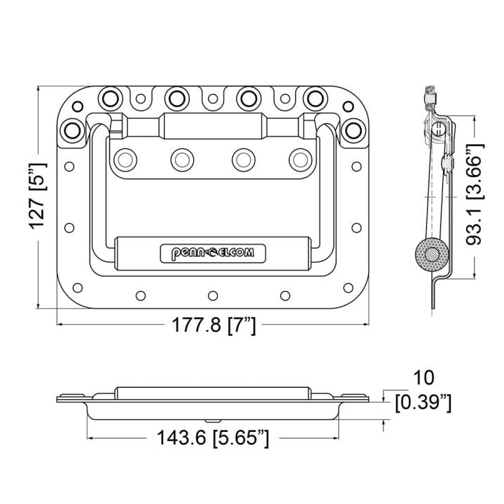 Large Zinc Shallow Recessed Handle with Extended Grip