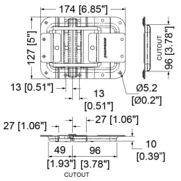 Large WeatherSeal Lid Stay in 10mm Dish with 27mm Offset