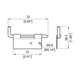 Left Quick Release Spring-Loaded Black Hinge