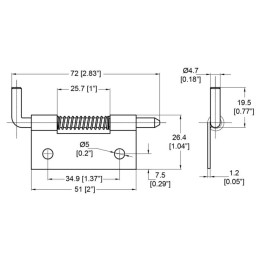 Left Quick Release Spring-Loaded Zinc Hinge