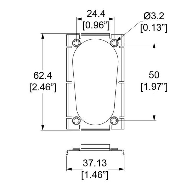 M3 Mounting Frame for Neutrik NAC3PX PowerCON TRUE1 Mains Chassis COMFT