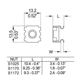 M6 Cage Nut for 2mm Thick Rack Rails