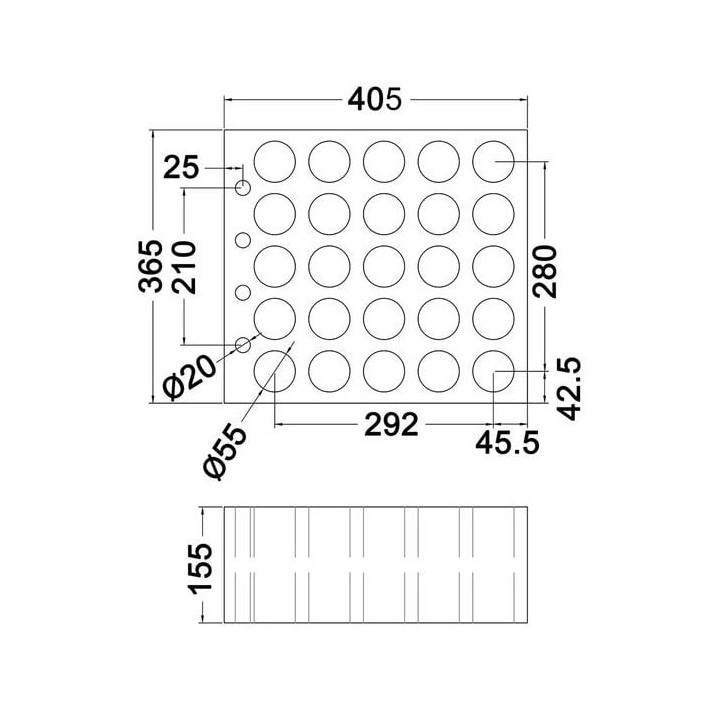 Microphone Insert for 25 Microphones