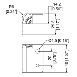 Female Interlocking Corner Brace for 9mm Panels Mates with B0522M