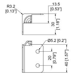 Male Interlocking Corner Brace for 9mm Panels Mates with B0500-21F