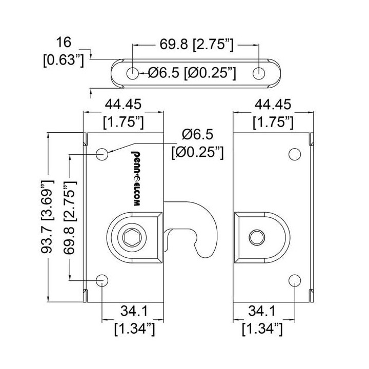 Male Panel Lock to use with 9274F Female Panel Lock