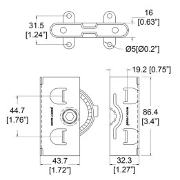 Female Panel Lock to use with 9280M Male Panel Lock
