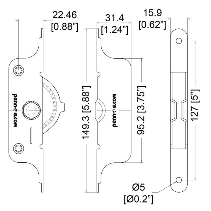 Male Panel Lock to use with 9288M Female Panel Lock