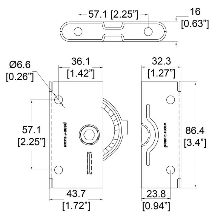 Male Panel Lock to use with 9284F Female Panel Lock