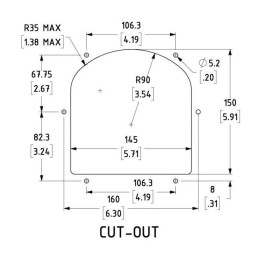 Medium Black Angled Dish Punched for 2 x D-Series Connectors