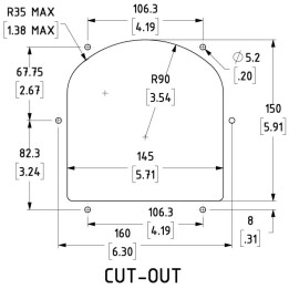 Medium Black Angled Dish Punched for 2 x G-Series Speakon Connectors