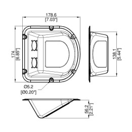 Medium Black Angled Dish Punched for 2 x G-Series Speakon Connectors