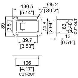 Medium Black Dish Punched for 1 X IEC Power Inlet