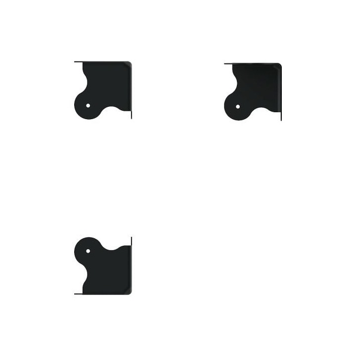 Medium Black Flat Corner with 4mm Radius
