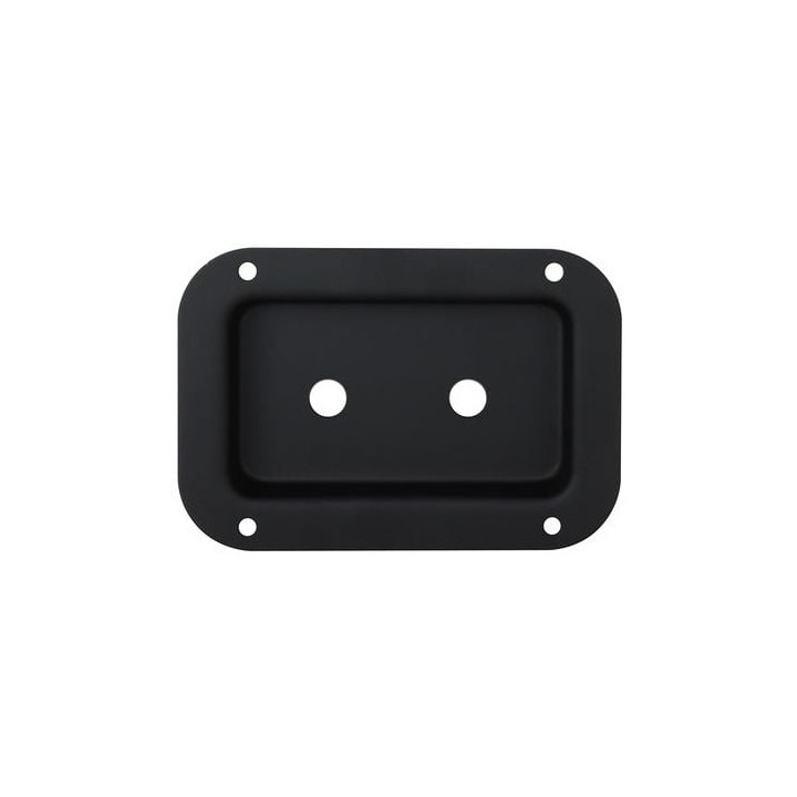 Medium Black Recessed Dish Punched for 2 x 1/4" Jack Connectors