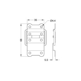 Medium Chrome Osaka Strut Hinge