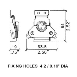Medium Black Surface Latch with Catch Plate