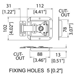 Medium Latch with Extended Slider in Offset Dish