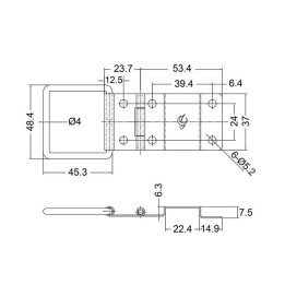 Medium Chrome Strut Hinge