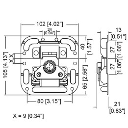 Medium MOL Latch in Surface Dish with Offset and Protective Ridges