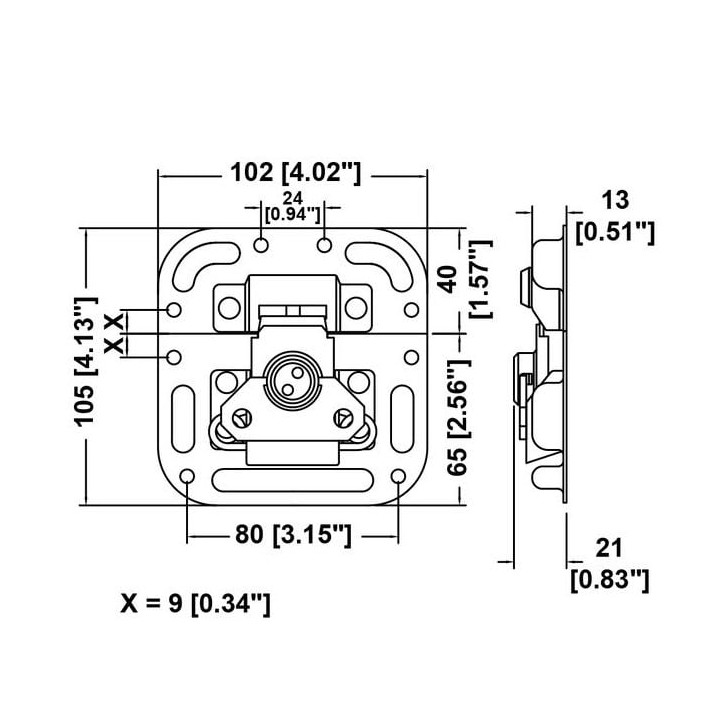 Medium MOL Latch in Surface Dish with Protective Ridges