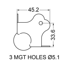 Medium PennBrite Ball Corner with 1mm Radius for 22mm Extrusions