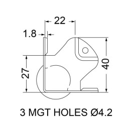 Medium PennBrite Ball Corner with 22mm Offset and 1.2mm Radius