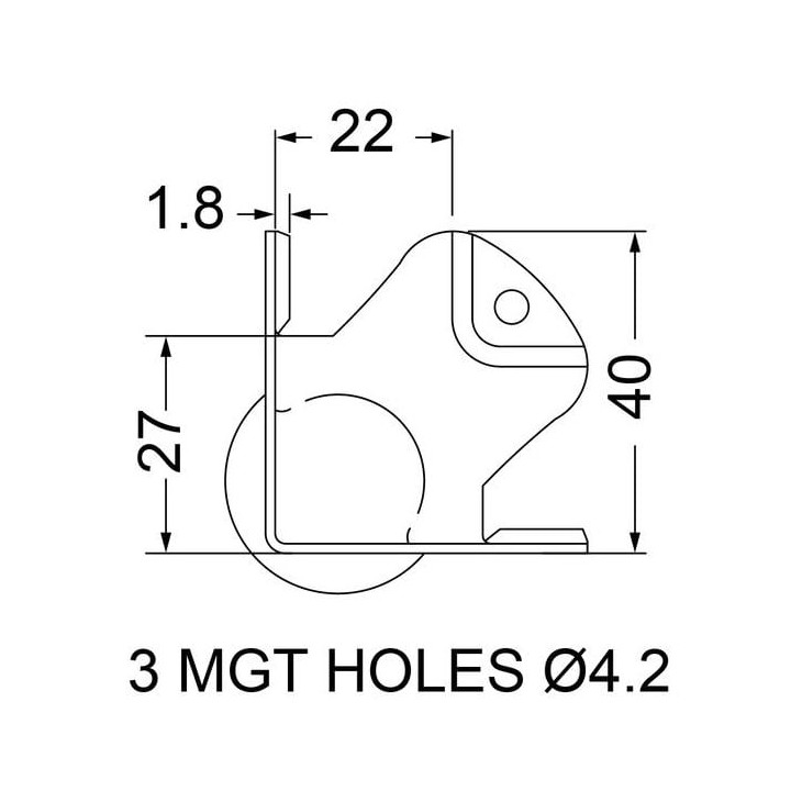 Medium PennBrite Ball Corner with 22mm Offset and 1.2mm Radius