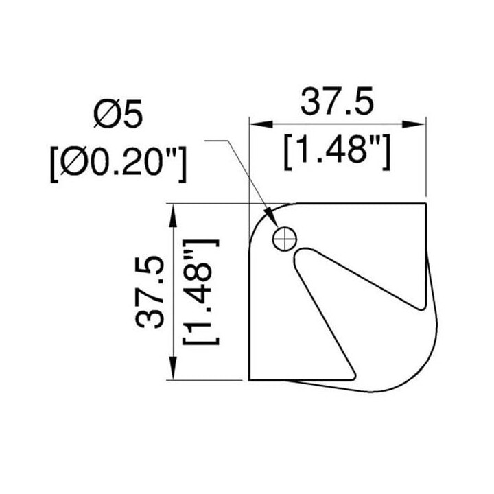 Medium PennBrite Ball Corner with 2mm Radius