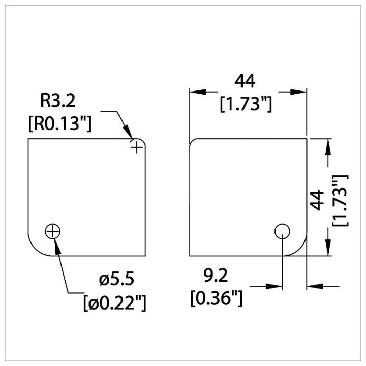 Medium PennBrite Flat Corner with 2mm Radius