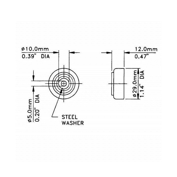 Medium Plastic Foot - 12mm High