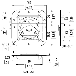Medium Rotary Cam Latch in Shallow Dish
