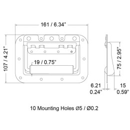 Medium Recessed Handle with Rivet Protection