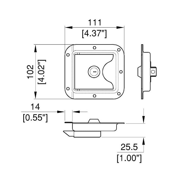 Medium Slam Latch with Paddle Handle and Key Lock
