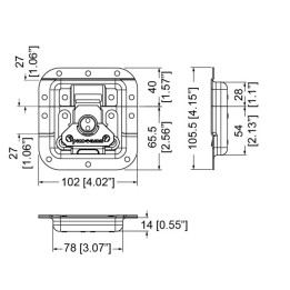 Medium SMOL3 Recessed Latch in Deep Dish with 27mm Offset