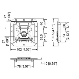 Medium SMOL3 Recessed Latch in Shallow Dish with 27mm Offset