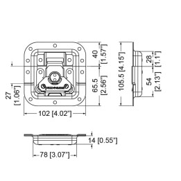 Medium SMOL3 Recessed Latch in Deep Dish with 27mm Offset on the Bottom Half