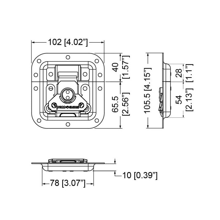 Medium SMOL3 Recessed Latch in Shallow Dish