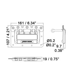 Medium Zinc Recessed Handle with Rivet Protection