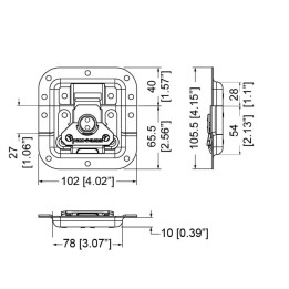Medium SMOL3 Recessed Latch in Shallow Dish with 27mm Offset on Bottom Half