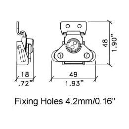 Mini Black Surface Latch with Catch Plate