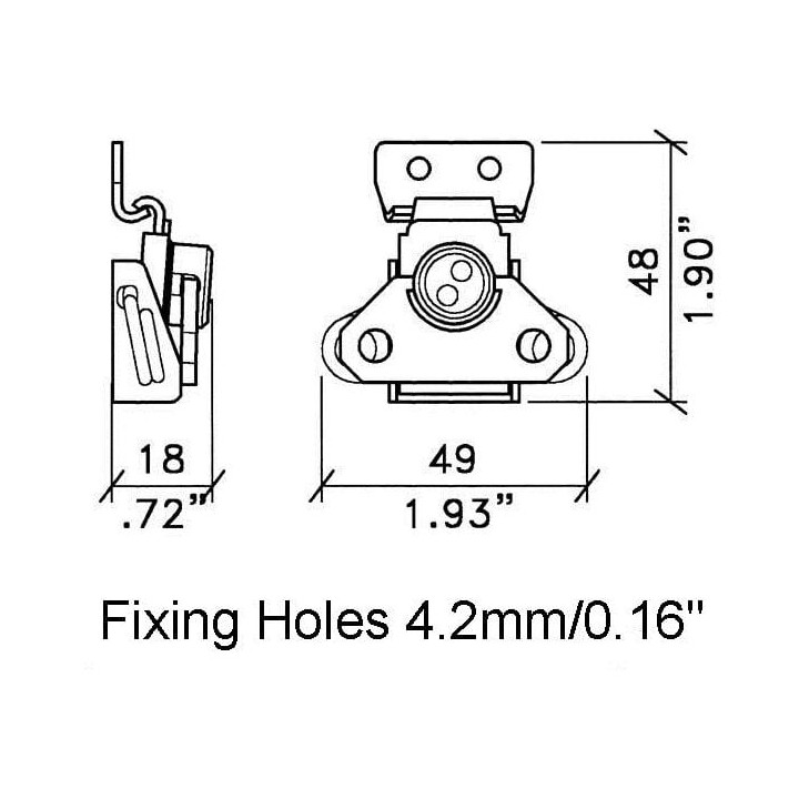 Mini Black Surface Latch with Catch Plate