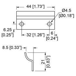 Nickel Hinge Stop use with P0610 Hinge or Piano Hinges