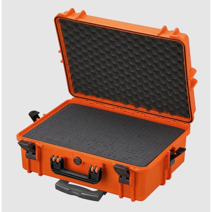 Orange, High Density cubed foams with trolley, INT 500x350xH194(58+136)mm, EXT 555x445xH258mm, 33,95L
