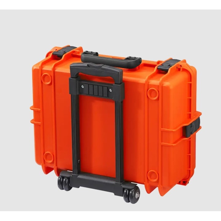 Orange, High Density cubed foams with trolley, INT 500x350xH194(58+136)mm, EXT 555x445xH258mm, 33,95L