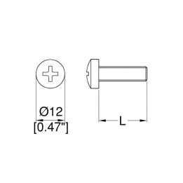 Pack of 100 x 12mm Long Black Pozidriv Pan Head Screw with M6 Thread