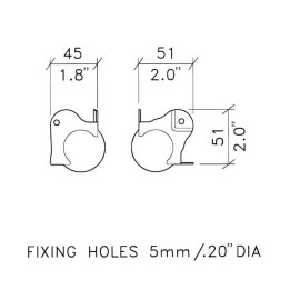 PennBrite Brace Ball Corner with 30mm Offset on One Leg and 1.5mm Radius