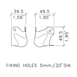 PennBrite Brace Ball Corner with 30mm Offset on one leg and 0.8mm Radius