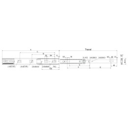 Push-Open Drawer Slide - 550mm Long